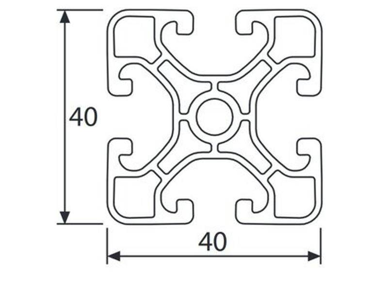 Aluminiumprofil 40x40E I-Typ Nut 8 (ultraleicht), silber eloxiert. Aluminium Profil 40x40 Alu Profil 40 x 40 Montage- Systemprofil 180mm