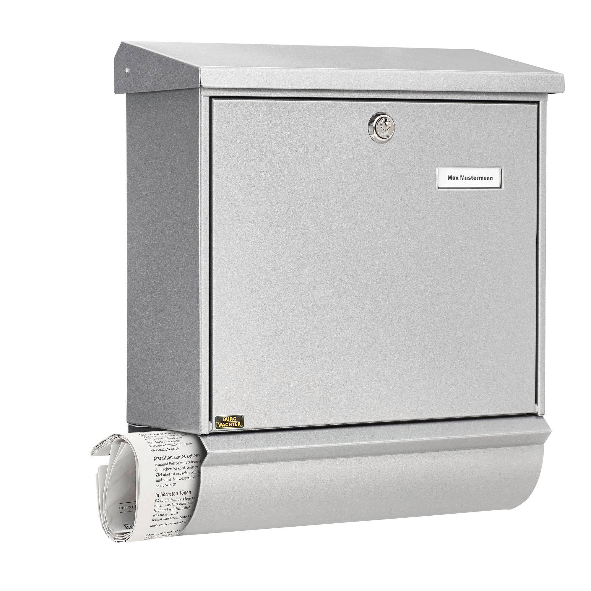 BURG WÄCHTER Briefkasten + Box COMFORT-SET 91300 SI Farbe silber