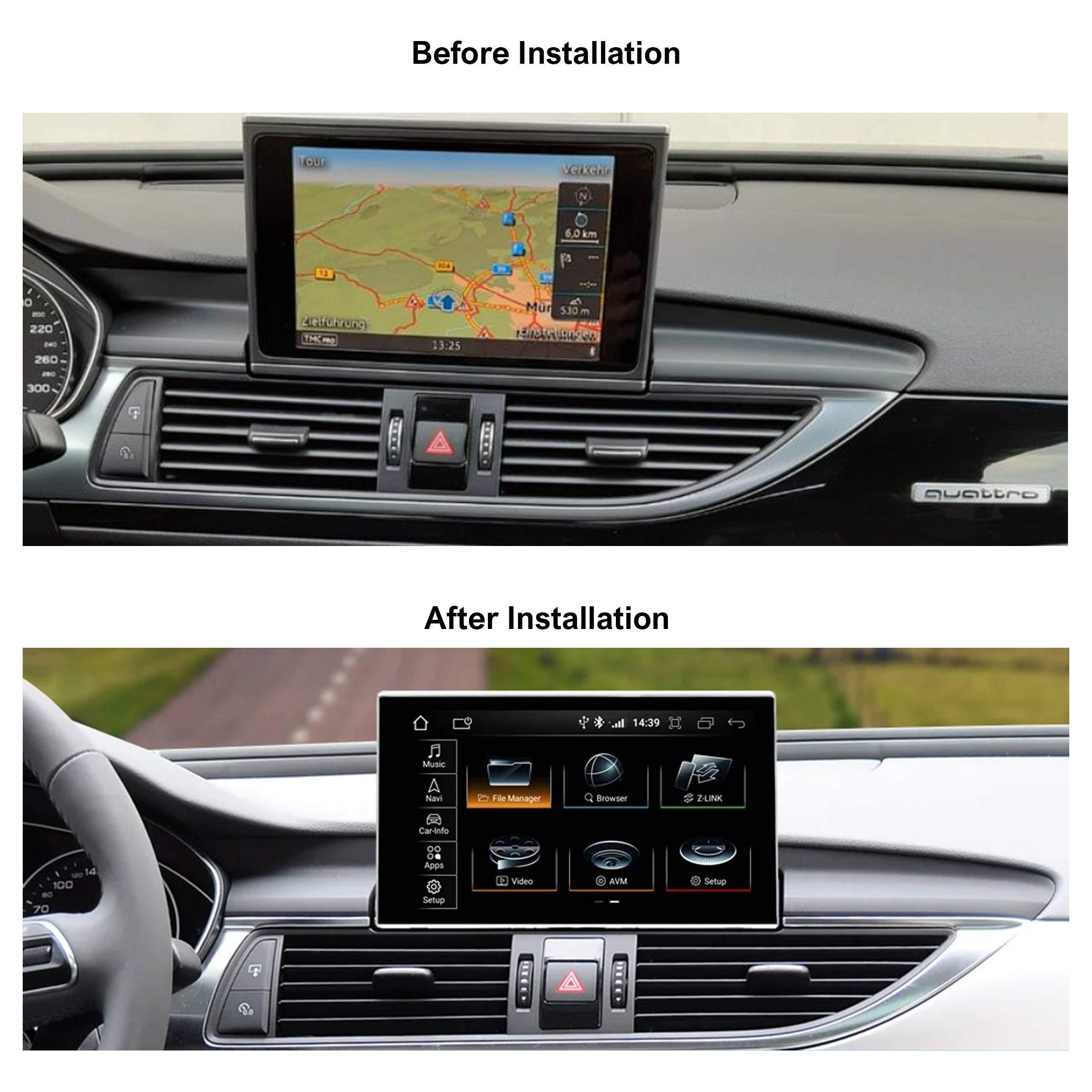 Für Audi A6 A7 11-16 MMI 3G 9" Touchscreen Android GPS Navigation CarPlay