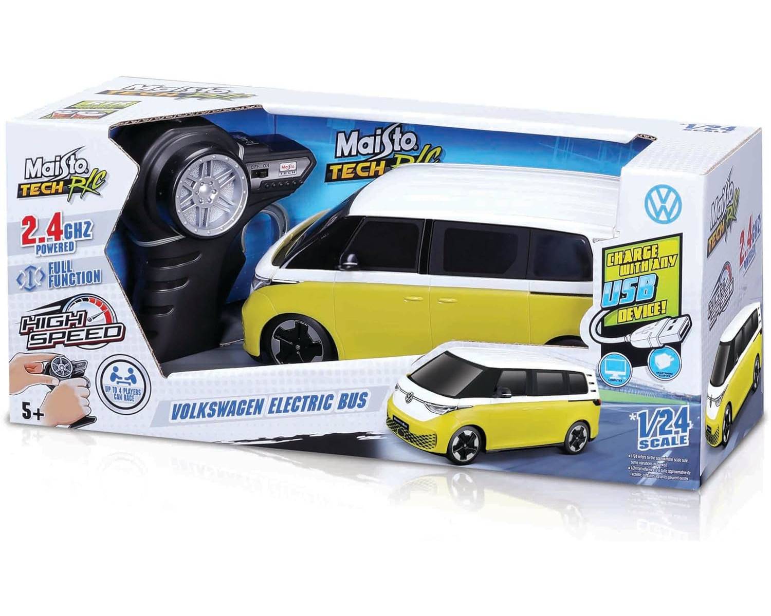 Maisto Tech 82343 - Ferngesteuertes Auto - VW Elektro Bus (Maßstab 1:24) Spielzeugauto