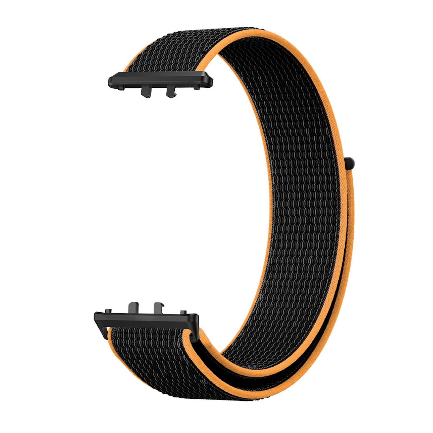 Für Samsung Galaxy Fit 3 Elastisches Design Sport gewebtes Nylon Ersatz Arm Band Schwarz / Orange