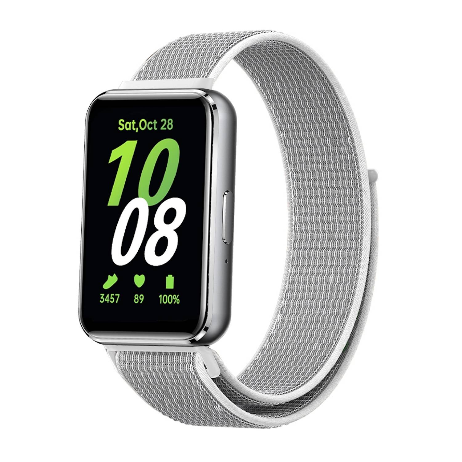 Für Samsung Galaxy Fit 3 Elastisches Design Sport gewebtes Nylon Ersatz Arm Band Grau