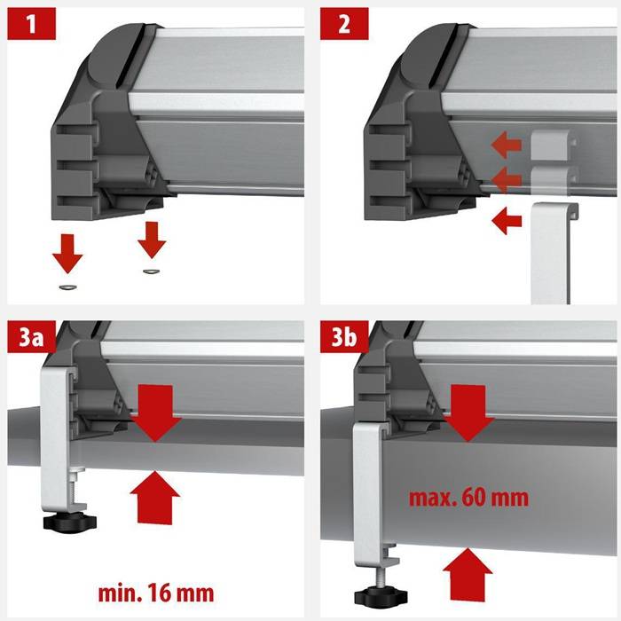 Tischklemmen Alu-Office-Line f.Tischplattenstärke von 16-60mm BRENNENSTUHL