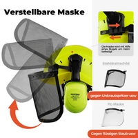 MUSTBAU Sicherheitshelm Schutzhelm Set - EN397 mit Ohrschützern und Netzvisier - Verstellbarer Kopfbügel von 53 bis 63 cm - Ideal für Forstwirtsch MUSTBAU Sicherheitshelm Schutzhelm Set - EN397 mit Ohrschützern und Netzvisier - Verstellbarer Kopfbügel von 53 bis 63 cm - Ideal für Forstwirtsch