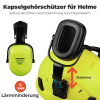 MUSTBAU Sicherheitshelm Schutzhelm Set - EN397 mit Ohrschützern und Netzvisier - Verstellbarer Kopfbügel von 53 bis 63 cm - Ideal für Forstwirtsch MUSTBAU Sicherheitshelm Schutzhelm Set - EN397 mit Ohrschützern und Netzvisier - Verstellbarer Kopfbügel von 53 bis 63 cm - Ideal für Forstwirtsch