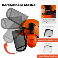 MUSTBAU Sicherheitshelm Schutzhelm Set - EN397 mit Ohrschützern und Netzvisier - Verstellbarer Kopfbügel von 53 bis 63 cm - Ideal für Forstwirtsch MUSTBAU Sicherheitshelm Schutzhelm Set - EN397 mit Ohrschützern und Netzvisier - Verstellbarer Kopfbügel von 53 bis 63 cm - Ideal für Forstwirtsch
