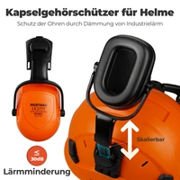 MUSTBAU Sicherheitshelm Schutzhelm Set - EN397 mit Ohrschützern und Netzvisier - Verstellbarer Kopfbügel von 53 bis 63 cm - Ideal für Forstwirtsch MUSTBAU Sicherheitshelm Schutzhelm Set - EN397 mit Ohrschützern und Netzvisier - Verstellbarer Kopfbügel von 53 bis 63 cm - Ideal für Forstwirtsch