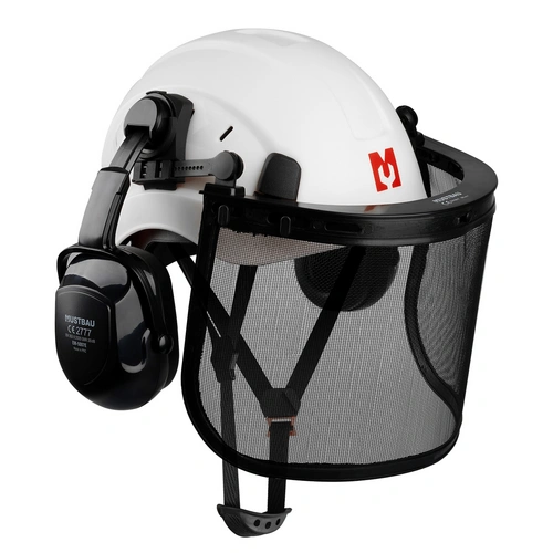 MUSTBAU Sicherheitshelm Schutzhelm Set - EN397 mit Ohrschützern und Netzvisier - Verstellbarer Kopfbügel von 53 bis 63 cm - Ideal für Forstwirtsch MUSTBAU Sicherheitshelm Schutzhelm Set - EN397 mit Ohrschützern und Netzvisier - Verstellbarer Kopfbügel von 53 bis 63 cm - Ideal für Forstwirtsch