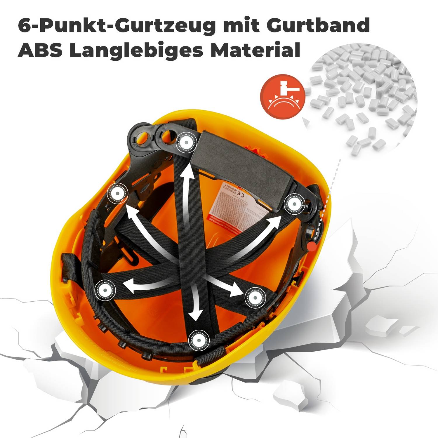 MUSTBAU Sicherheitshelm Schutzhelm Set - EN397 mit Ohrschützern und Netzvisier - Verstellbarer Kopfbügel von 53 bis 63 cm - Ideal für Forstwirtsch