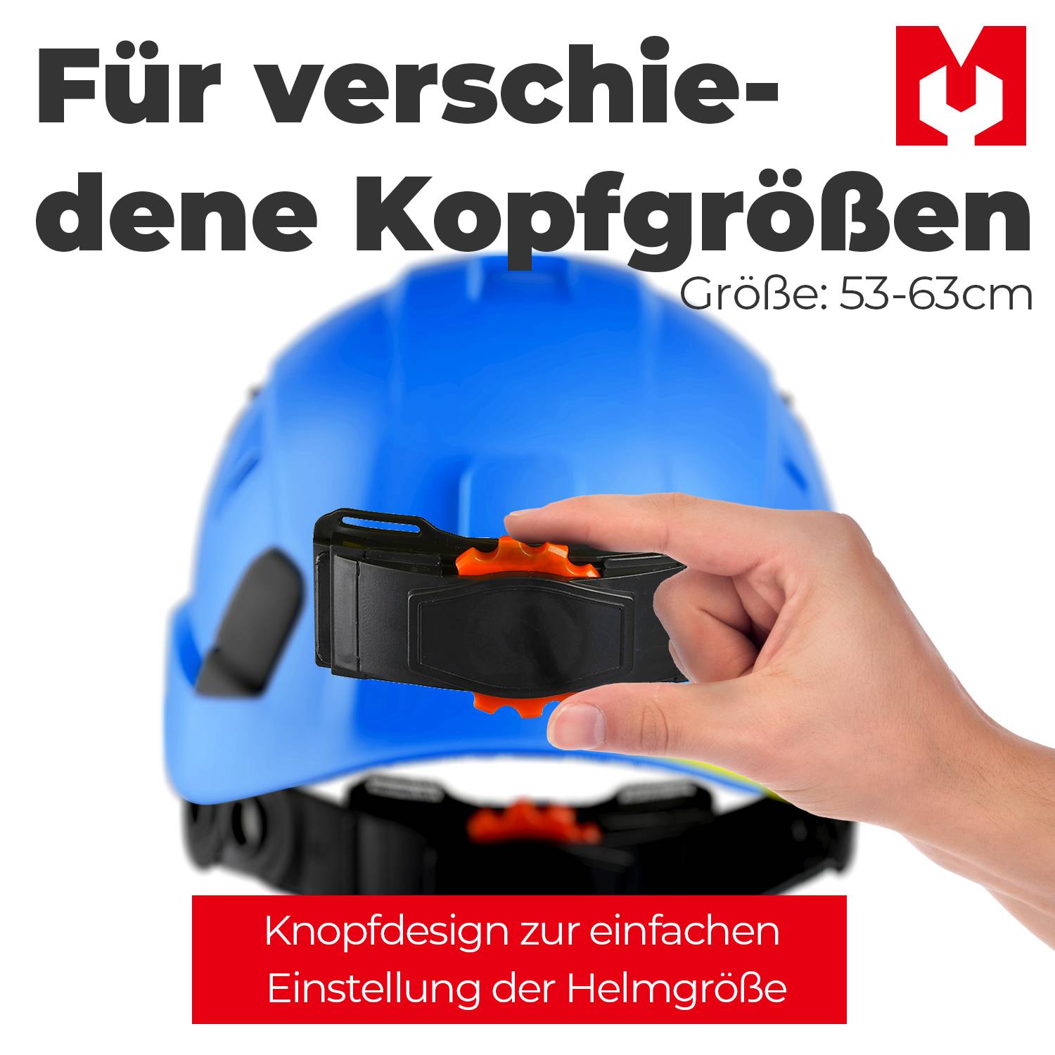 Mustbau Sicherheitshelm-Set - Schutzhelm mit Schutzbrille, Verstellbarer Kopfriemen von 53 bis 63 cm