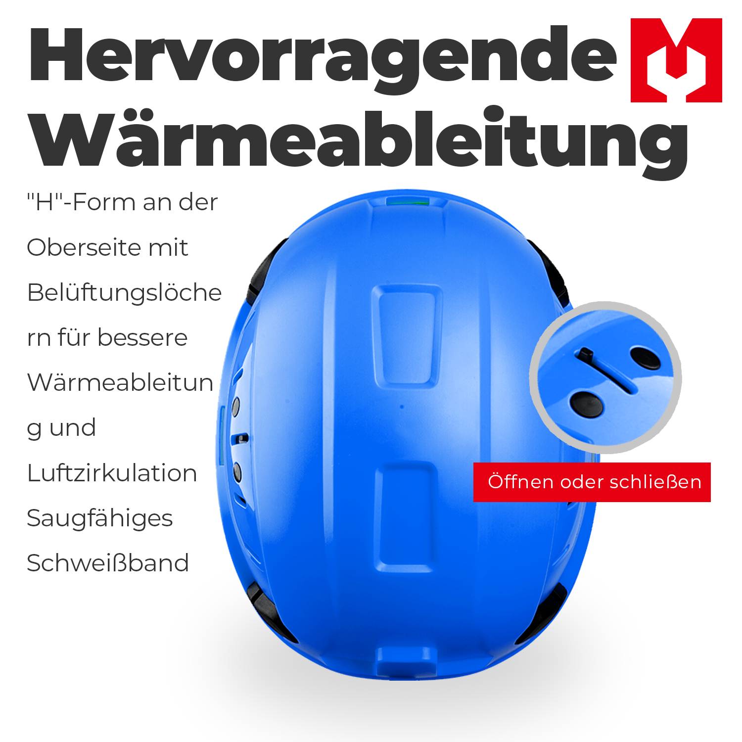 Mustbau Sicherheitshelm-Set - Schutzhelm mit Schutzbrille, Verstellbarer Kopfriemen von 53 bis 63 cm