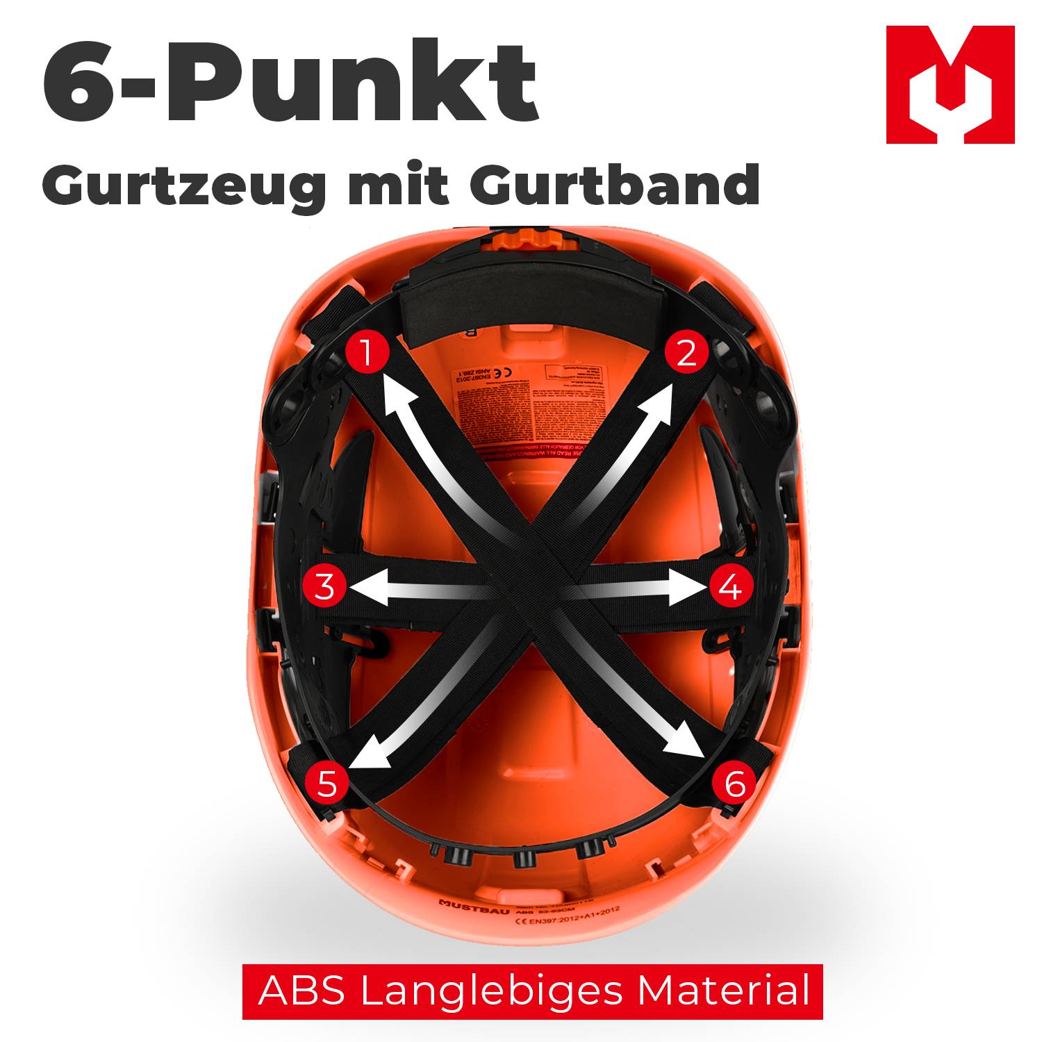 Mustbau Sicherheitshelm-Set - Schutzhelm mit Schutzbrille, Verstellbarer Kopfriemen von 53 bis 63 cm