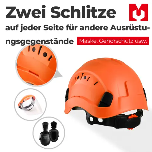 Mustbau Sicherheitshelm-Set - Schutzhelm mit Schutzbrille, Verstellbarer Kopfriemen von 53 bis 63 cm Mustbau Sicherheitshelm-Set - Schutzhelm mit Schutzbrille, Verstellbarer Kopfriemen von 53 bis 63 cm