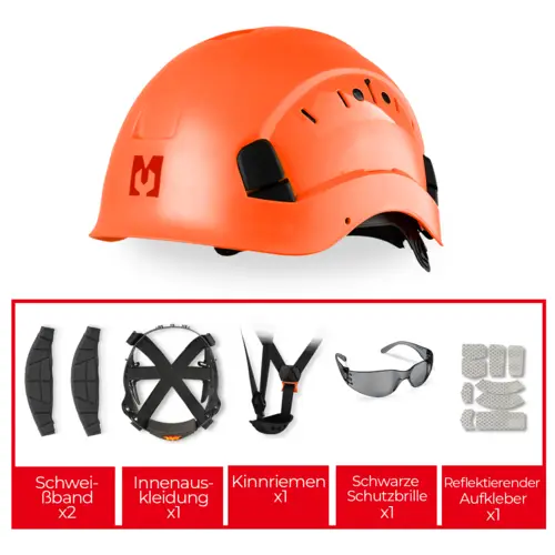 Mustbau Sicherheitshelm-Set - Schutzhelm mit Schutzbrille, Verstellbarer Kopfriemen von 53 bis 63 cm Mustbau Sicherheitshelm-Set - Schutzhelm mit Schutzbrille, Verstellbarer Kopfriemen von 53 bis 63 cm