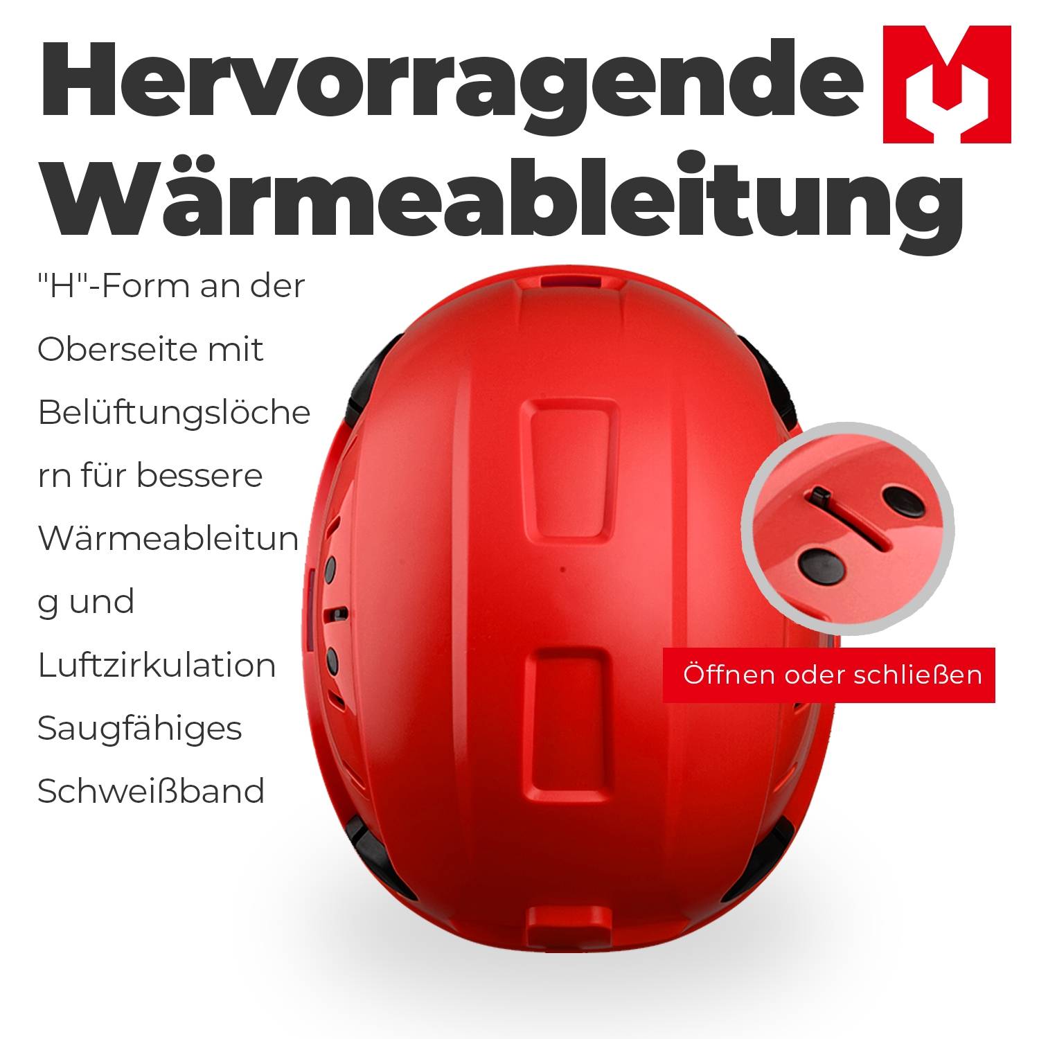 Mustbau Sicherheitshelm-Set - Schutzhelm mit Schutzbrille, Verstellbarer Kopfriemen von 53 bis 63 cm