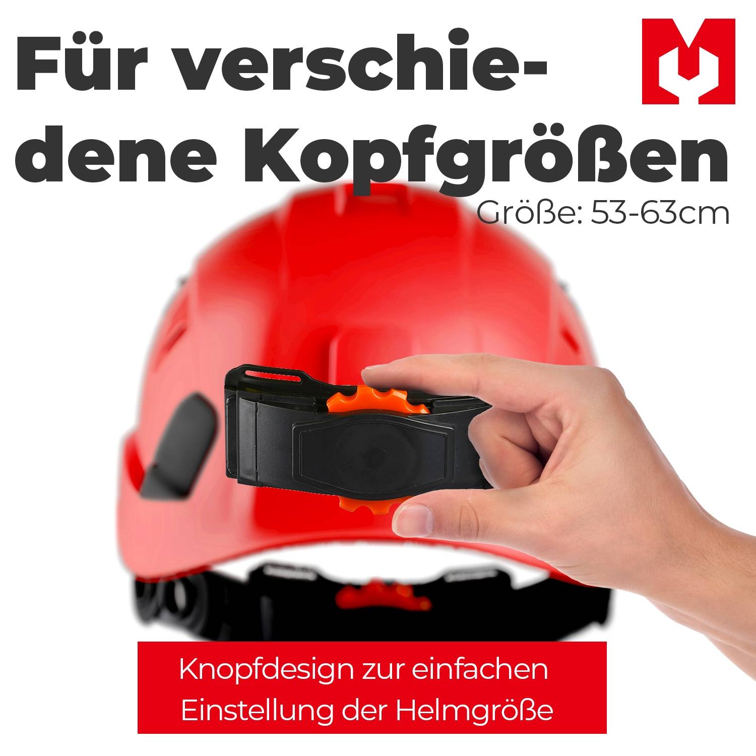 Mustbau Sicherheitshelm-Set - Schutzhelm mit Schutzbrille, Verstellbarer Kopfriemen von 53 bis 63 cm