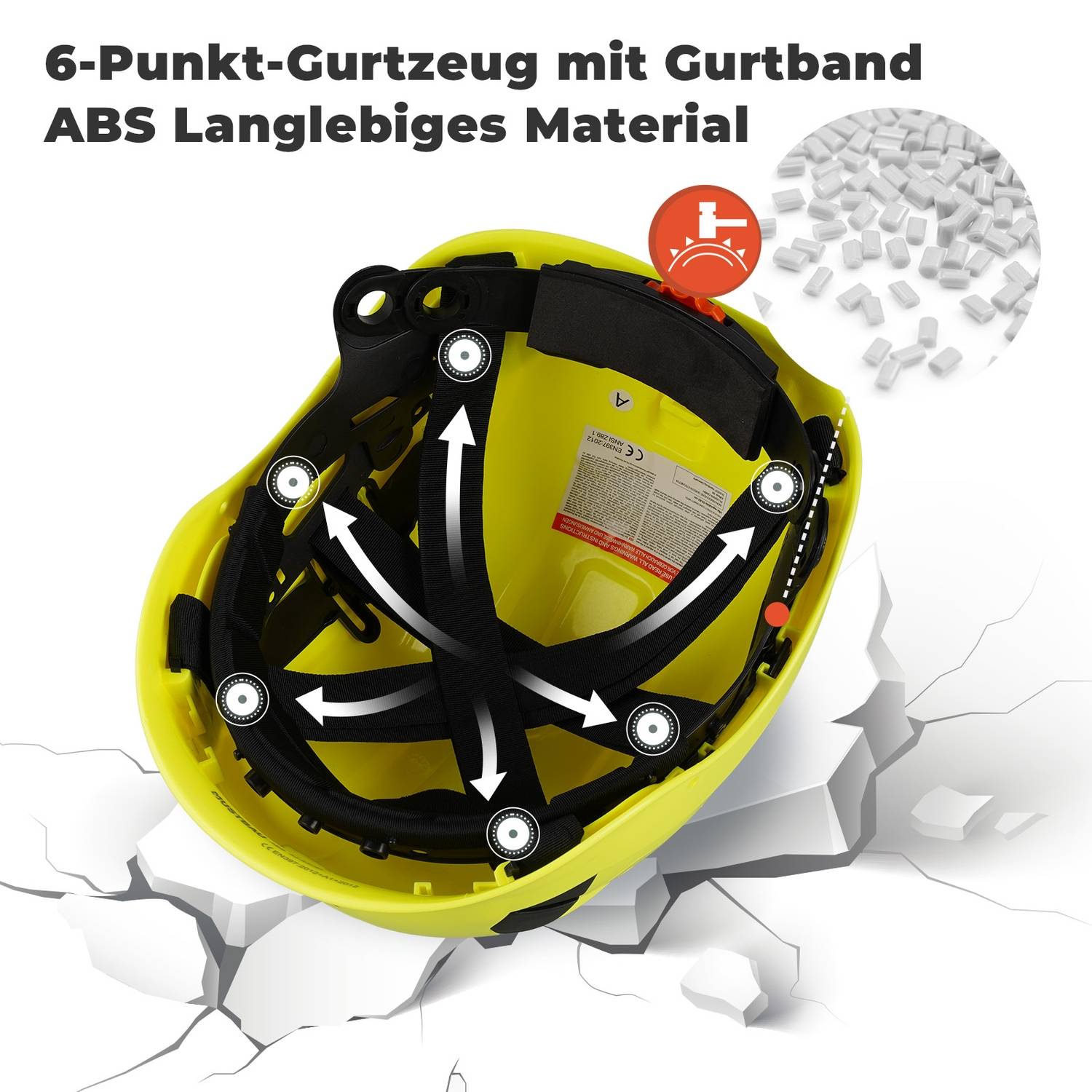 Mustbau Sicherheitshelm-Set, EN397 Schutzhelm mit Ohr- und Gesichtsschutz, verstellbares Kopfband von 53 bis 63 cm, strapazierfähiges ABS-Material