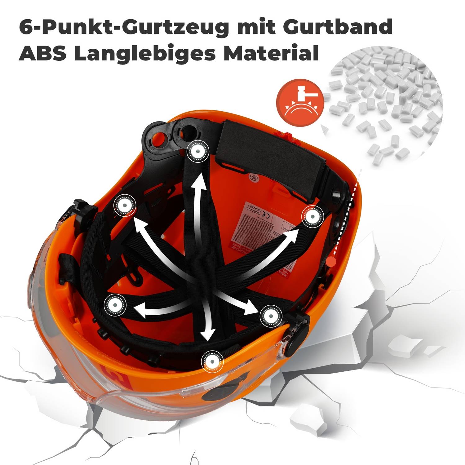 Mustbau Sicherheitshelm-Set, EN397 Schutzhelm mit Ohr- und Gesichtsschutz, verstellbares Kopfband von 53 bis 63 cm, strapazierfähiges ABS-Material