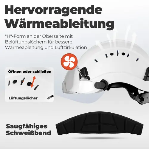 Mustbau Sicherheitshelm-Set, EN397 Schutzhelm mit Ohr- und Gesichtsschutz, verstellbares Kopfband von 53 bis 63 cm, strapazierfähiges ABS-Material Mustbau Sicherheitshelm-Set, EN397 Schutzhelm mit Ohr- und Gesichtsschutz, verstellbares Kopfband von 53 bis 63 cm, strapazierfähiges ABS-Material