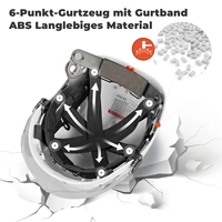 Mustbau Sicherheitshelm-Set, EN397 Schutzhelm mit Ohr- und Gesichtsschutz, verstellbares Kopfband von 53 bis 63 cm, strapazierfähiges ABS-Material Mustbau Sicherheitshelm-Set, EN397 Schutzhelm mit Ohr- und Gesichtsschutz, verstellbares Kopfband von 53 bis 63 cm, strapazierfähiges ABS-Material