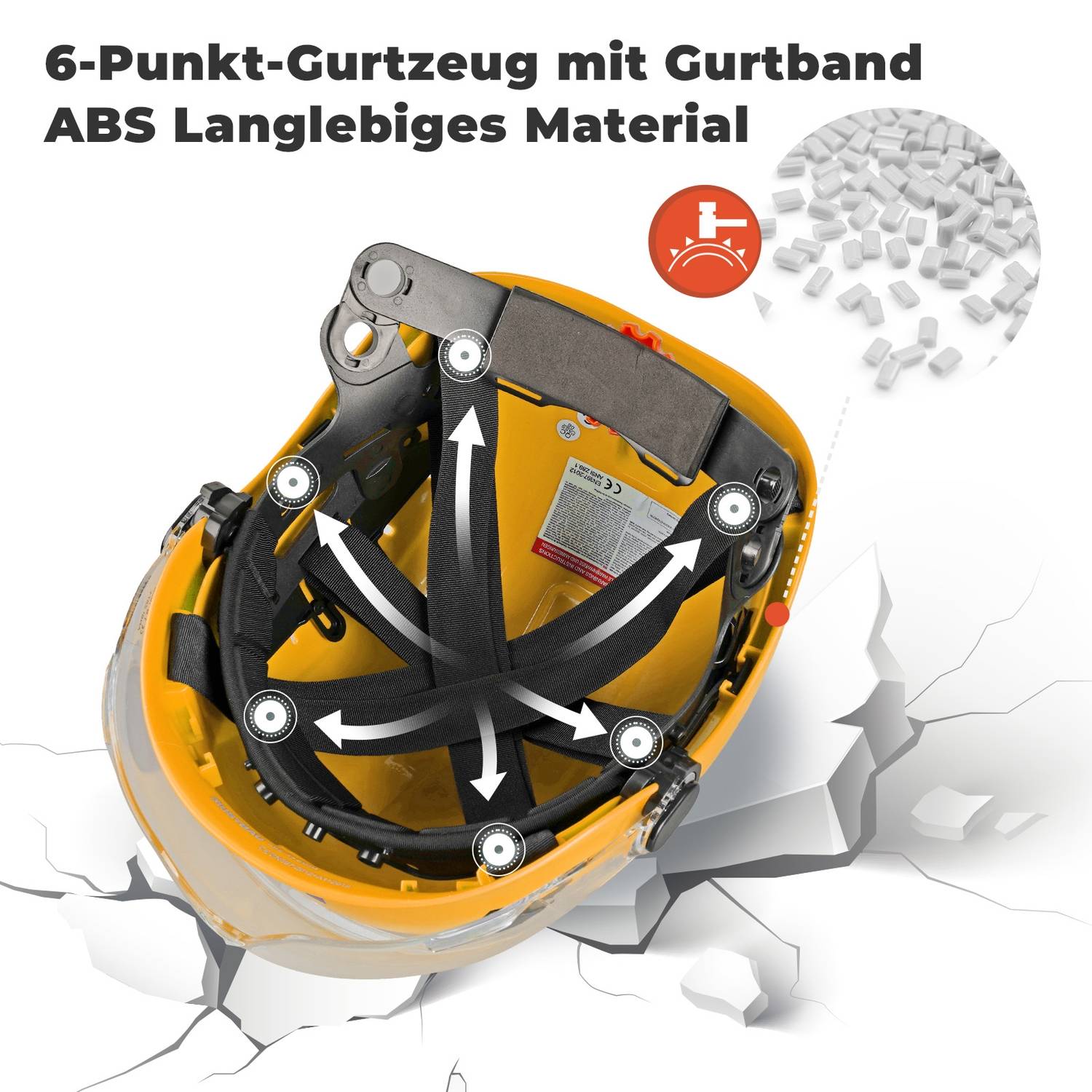 Mustbau Sicherheitshelm-Set, EN397 Schutzhelm mit Ohr- und Gesichtsschutz, verstellbares Kopfband von 53 bis 63 cm, strapazierfähiges ABS-Material