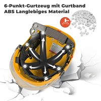 Mustbau Sicherheitshelm-Set, EN397 Schutzhelm mit Ohr- und Gesichtsschutz, verstellbares Kopfband von 53 bis 63 cm, strapazierfähiges ABS-Material Mustbau Sicherheitshelm-Set, EN397 Schutzhelm mit Ohr- und Gesichtsschutz, verstellbares Kopfband von 53 bis 63 cm, strapazierfähiges ABS-Material