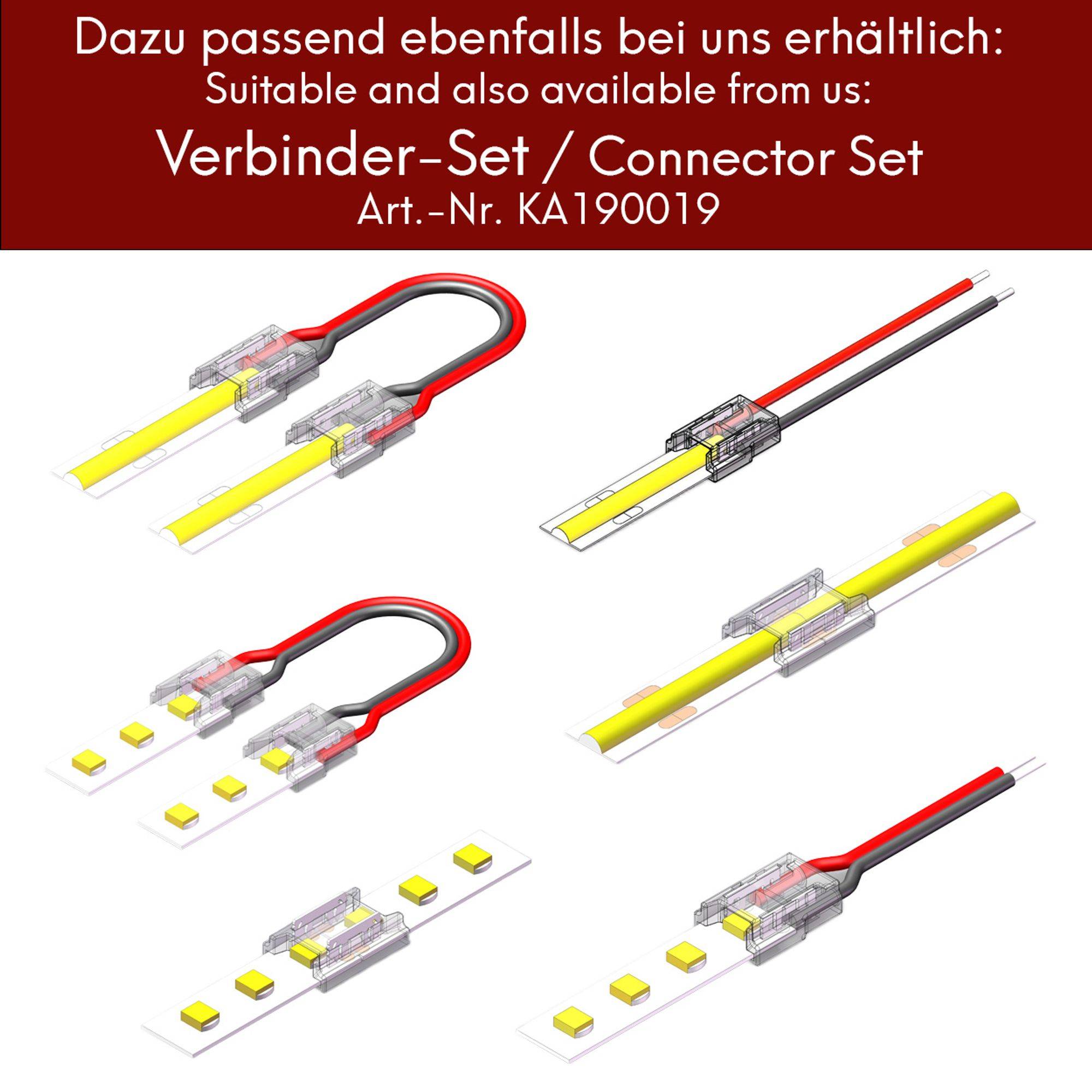 kalb | LED COB Strip, 12V, 320Stk/Meter, 5m Rolle, max. 10W/m, warmweiß / 3000K