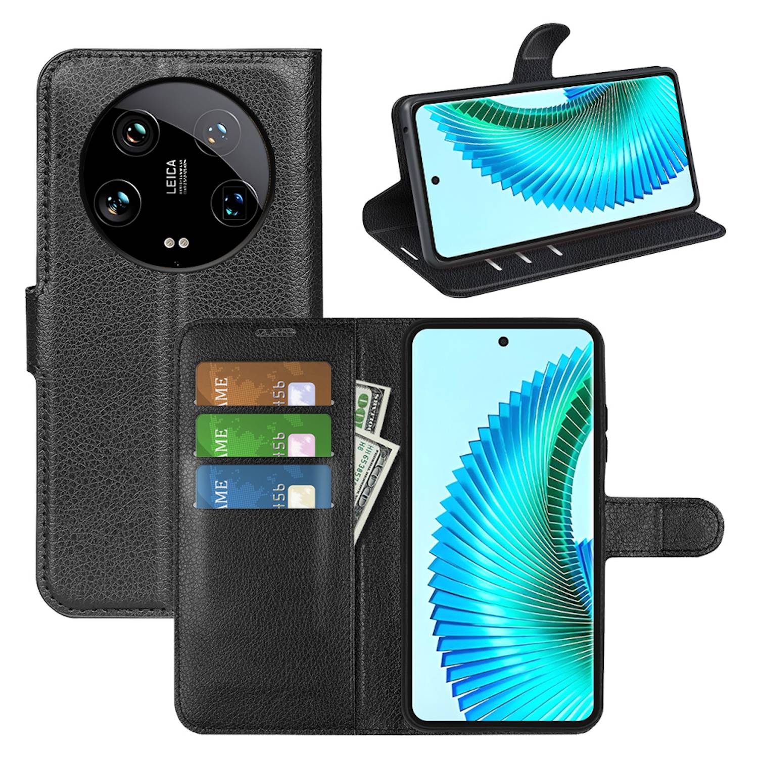 Für Xiaomi 14 Ultra Kunst Leder Book Wallet Schutz Hülle Tasche Case