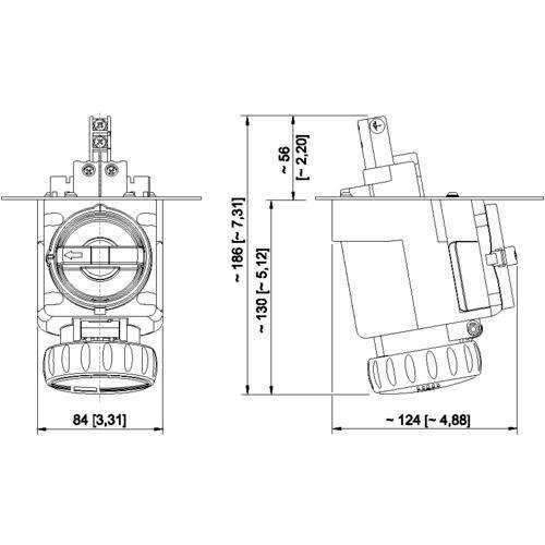 Stahl Flanschsteckdose 8570/15-306-S#272865
