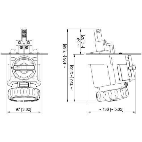 Stahl Flanschsteckdose 8570/15-509-S#272850