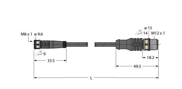 Turck Aktuator- u. Sensorleitung PKG4M-2-RSC4T/TXL