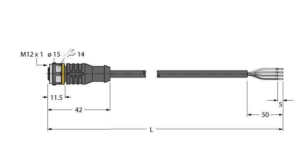 Turck Aktuator- u. Sensorleitung RKC4.441T-0.3/TXB