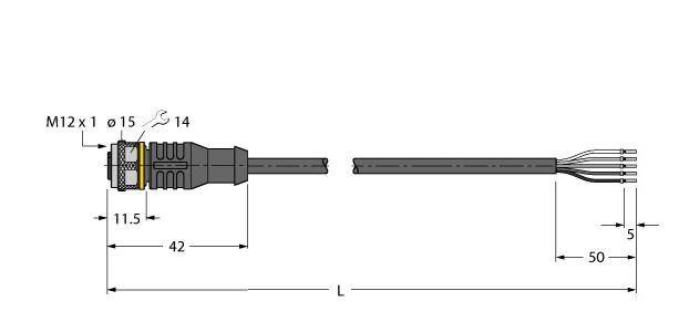 Turck Aktuator- u. Sensorleitung RKC4.5T-25/TXG