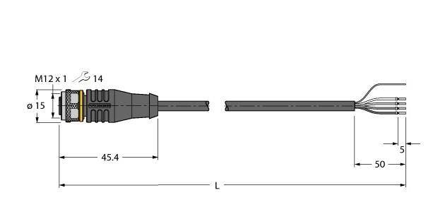 Turck Aktuator- u. Sensorleitung RKS4.4T-15/TEL