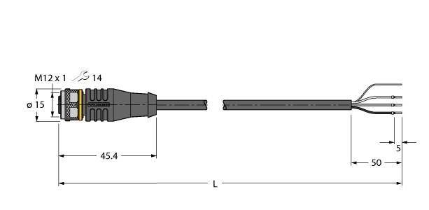 Turck Aktuator- u. Sensorleitung RKS4T-60/TXL