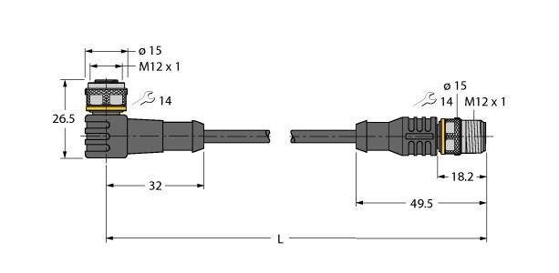 Turck Aktuator- u. Sensorleitung WKC4T-5.5-RSC4T/TXO