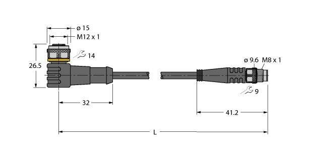 Turck Aktuator- u. Sensorleitung WKC4TP7X24.2PSG3MTXL