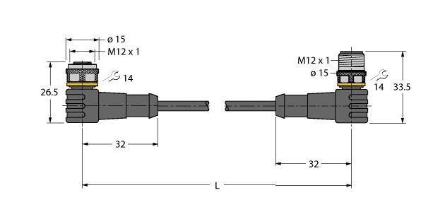 Turck Aktuator- u. Sensorleitung WKC4.4T0.2WSC4.4TTEL