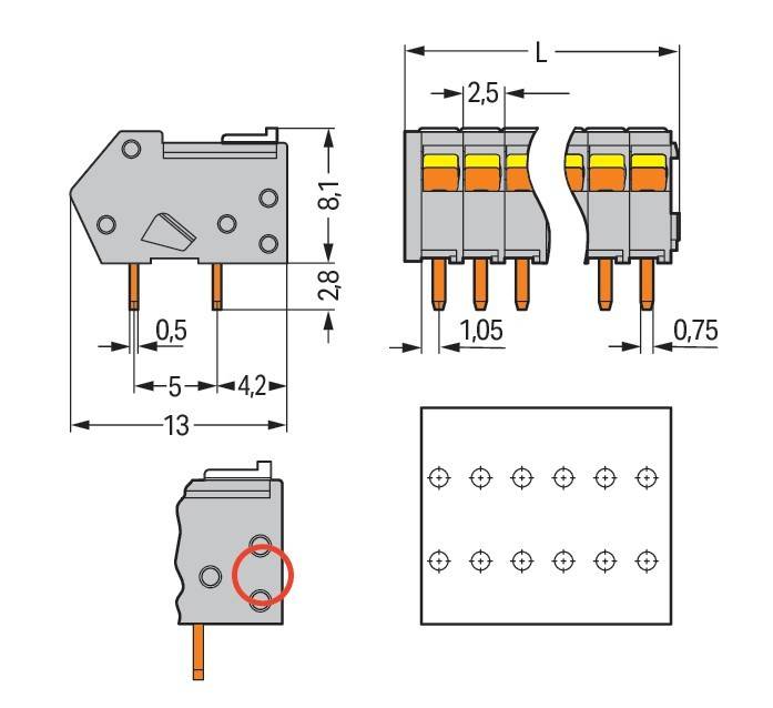 100 Stk. WAGO GmbH & Co. KG Leiterplattenklemme 218-104