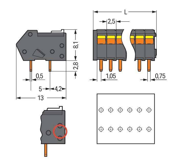 WAGO GmbH & Co. KG THR-Leiterplattenklemme 218-103/000-604