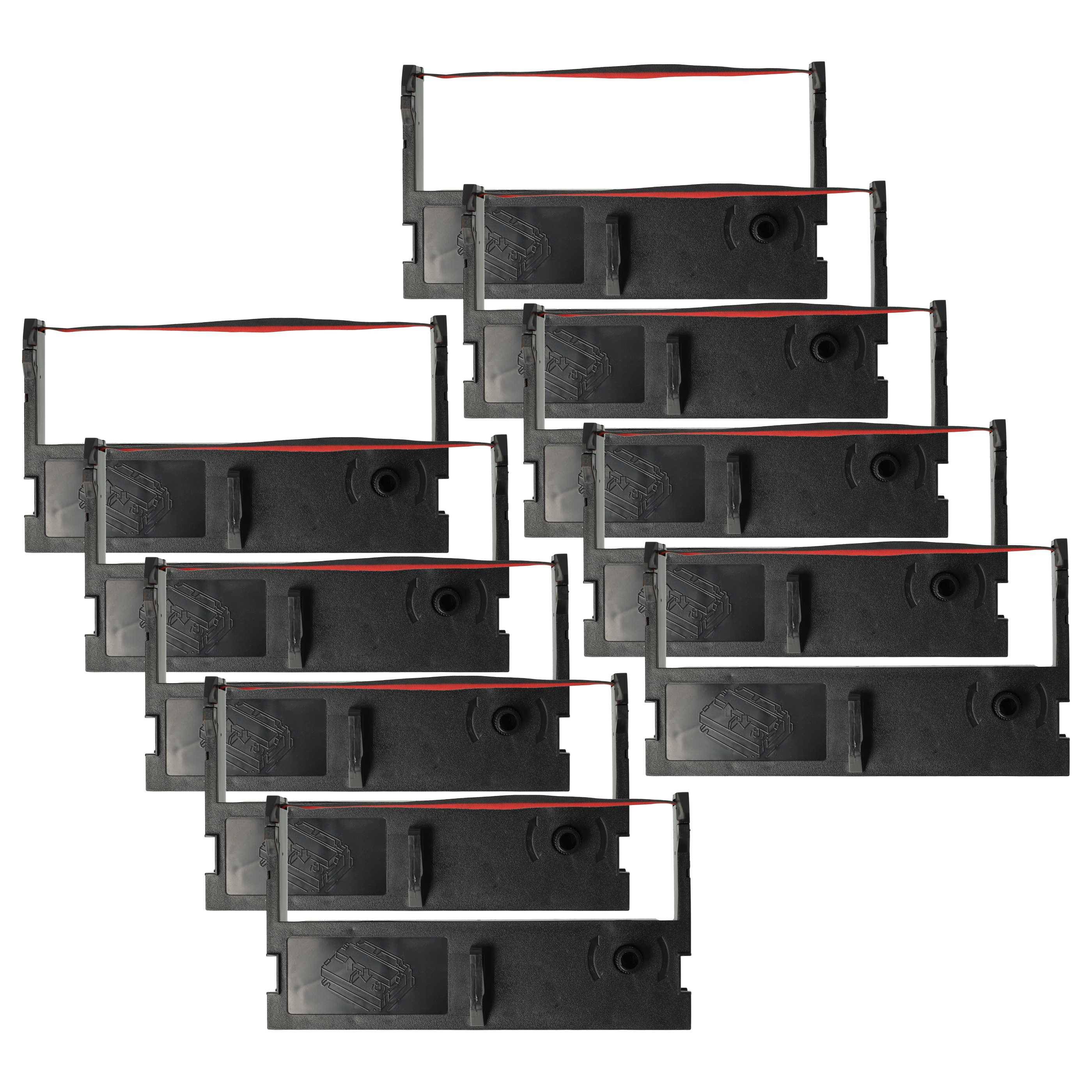 vhbw 10x Farbband Schriftband Ersatz für Epson ERC-43B, ERC-43, ERC-39 für Nadeldrucker, Bondrucker - Schwarz, Rot
