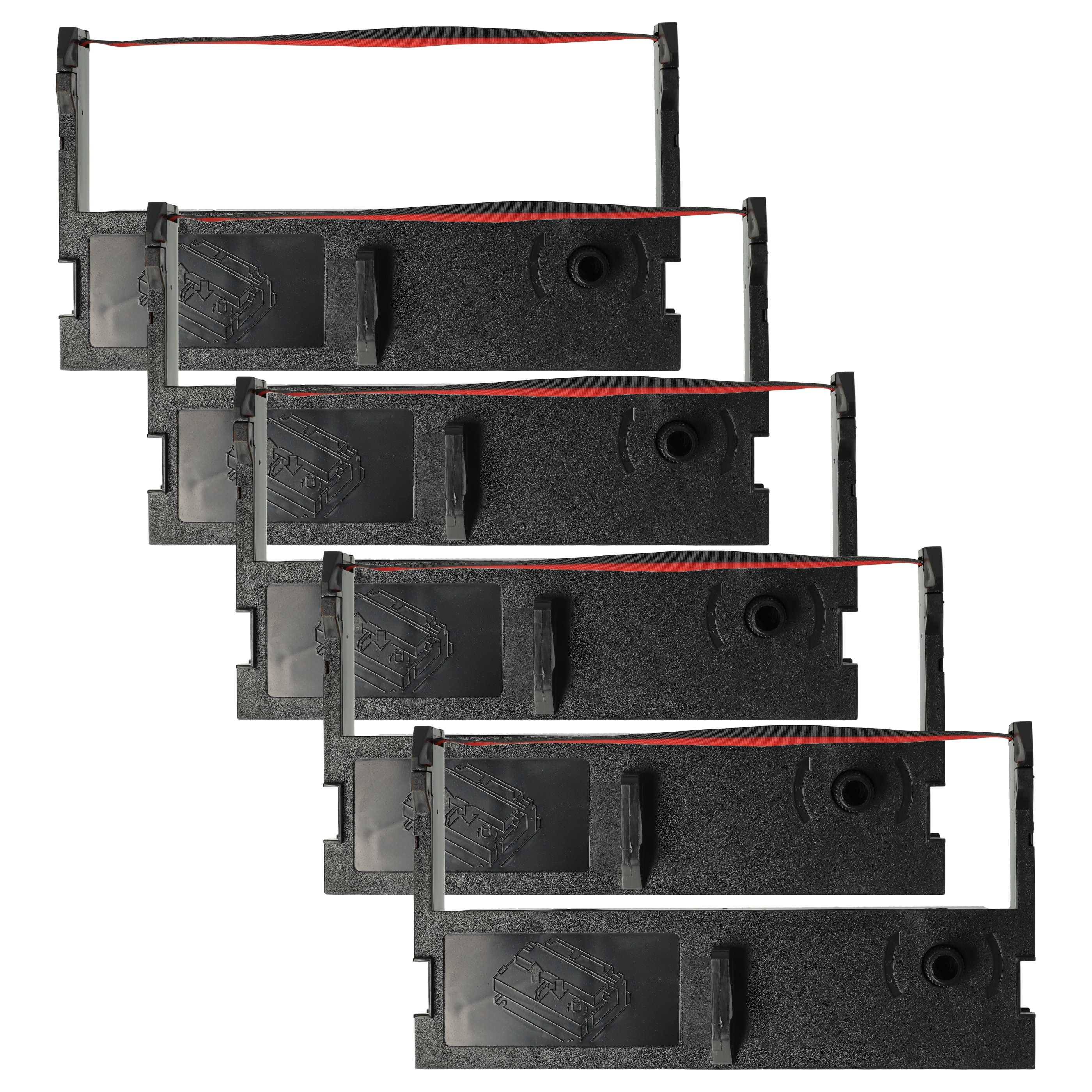 vhbw 5x Farbband Schriftband kompatibel mit Epson M-U311S, M-U115, M-U311, M-U310S, M-U310 Nadeldrucker, Bondrucker - Schwarz, Rot