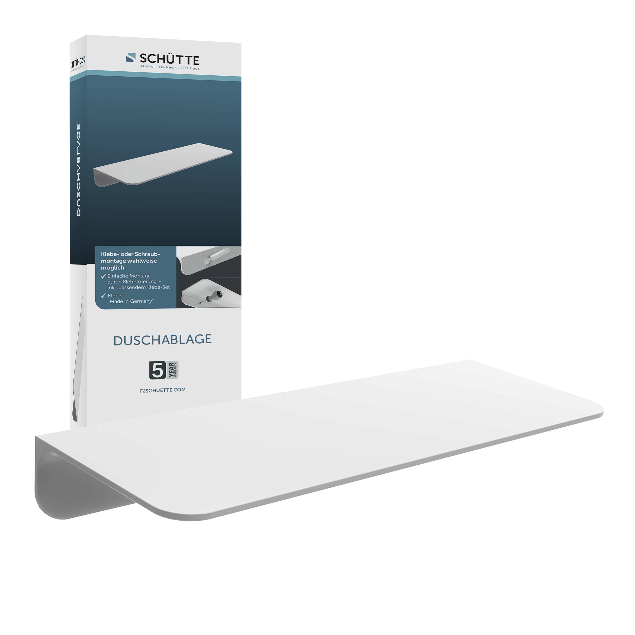 Duschablage, Weiß, zum Kleben