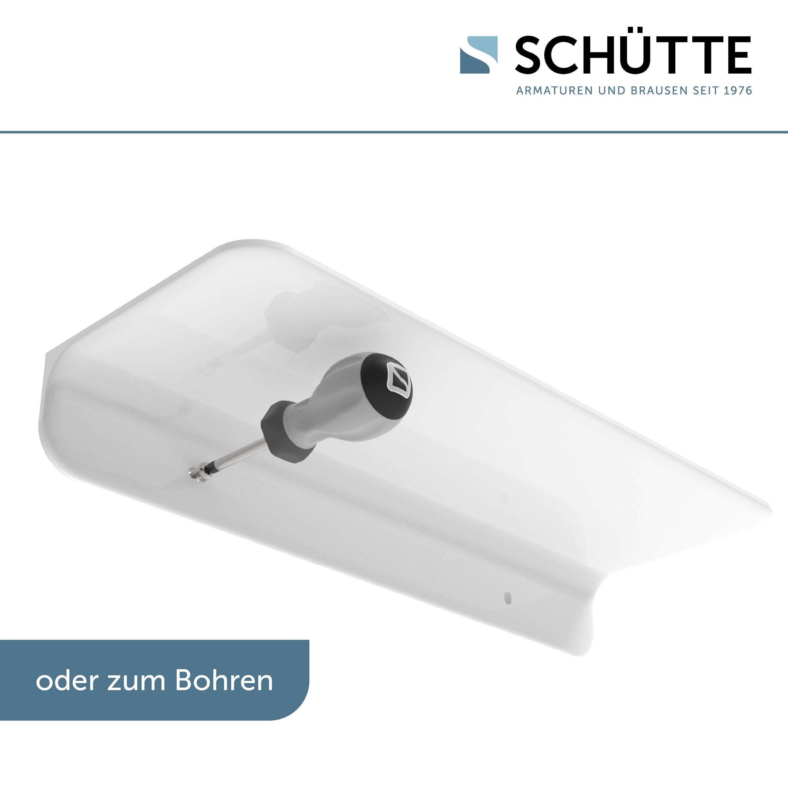 Duschablage, Weiß, zum Kleben