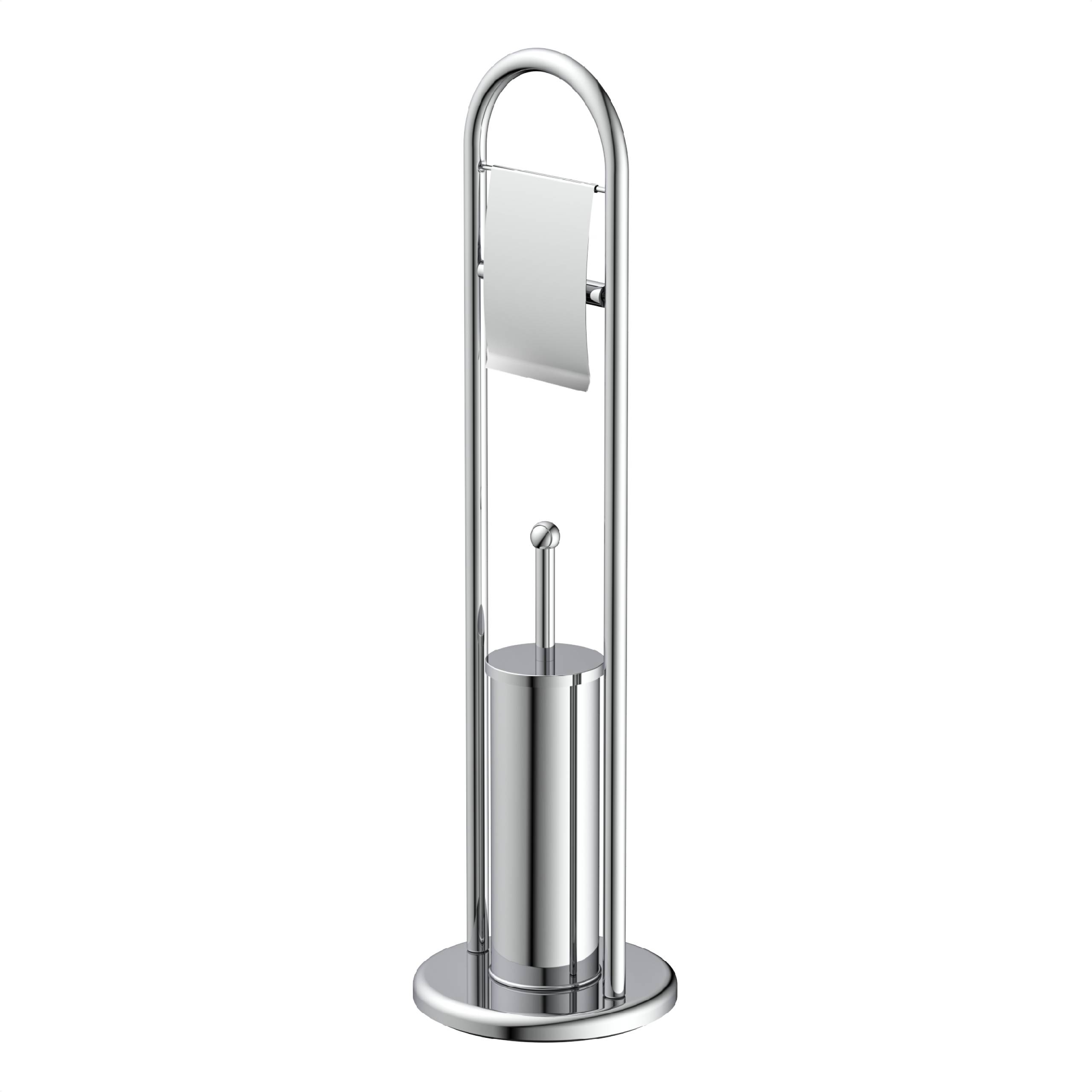 Stand WC-Set, Toilettenpapierhalter und Bürstenhalter, Chrom