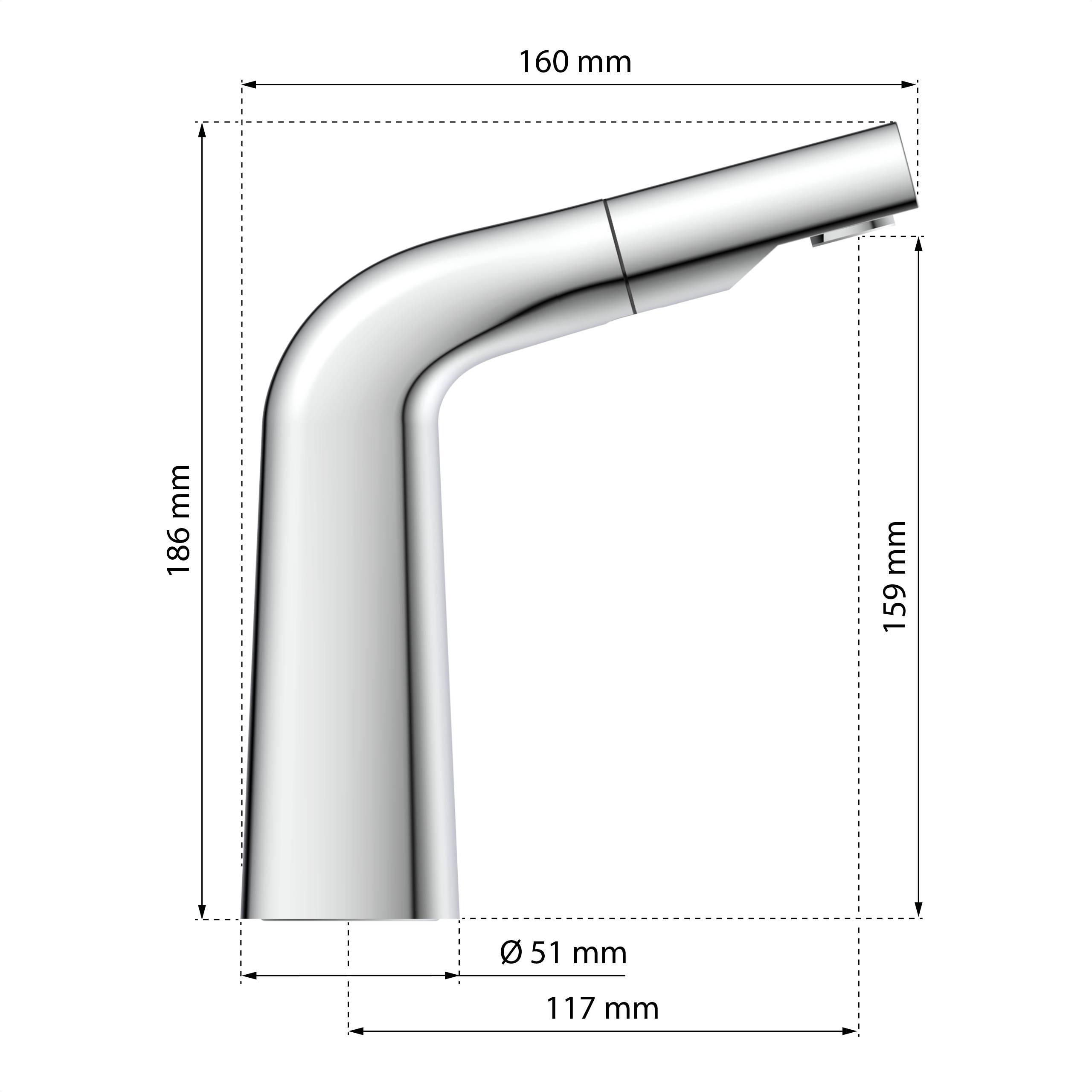 COOL Waschtischarmatur, Chrom, mit herausziehbarer Haarbrause