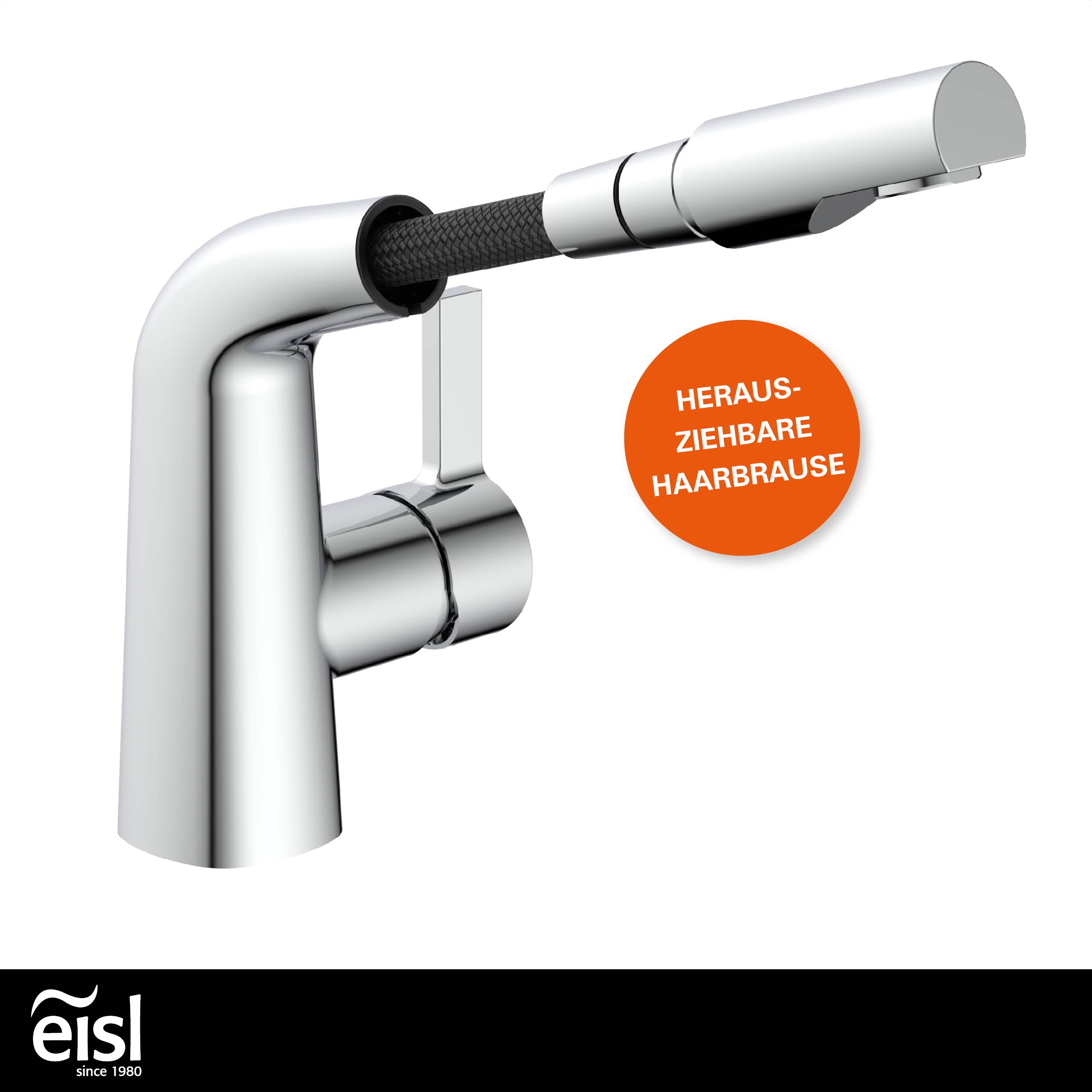 COOL Waschtischarmatur, Chrom, mit herausziehbarer Haarbrause