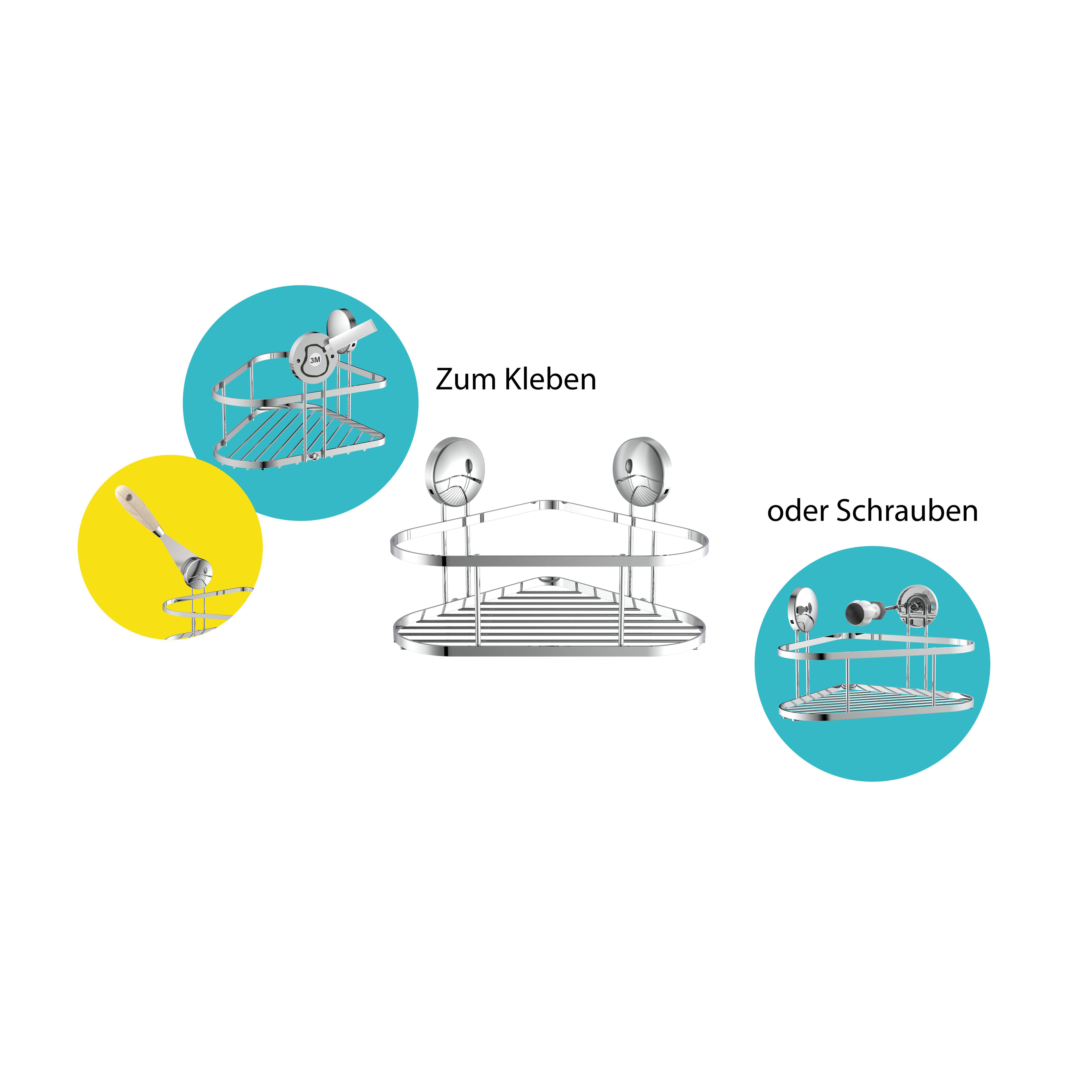 Duschablage, Chrom, zum Schrauben und Kleben