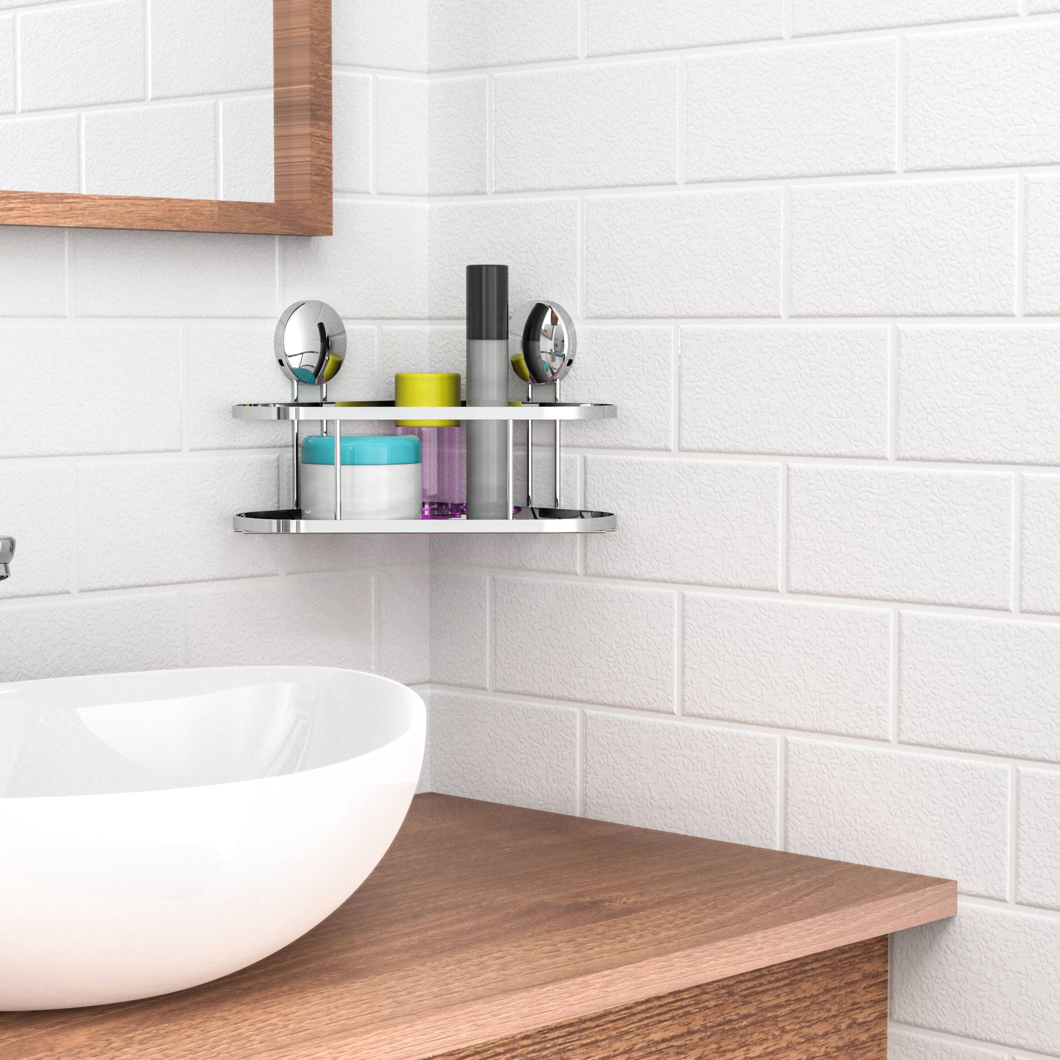 Duschablage, Chrom, zum Schrauben und Kleben