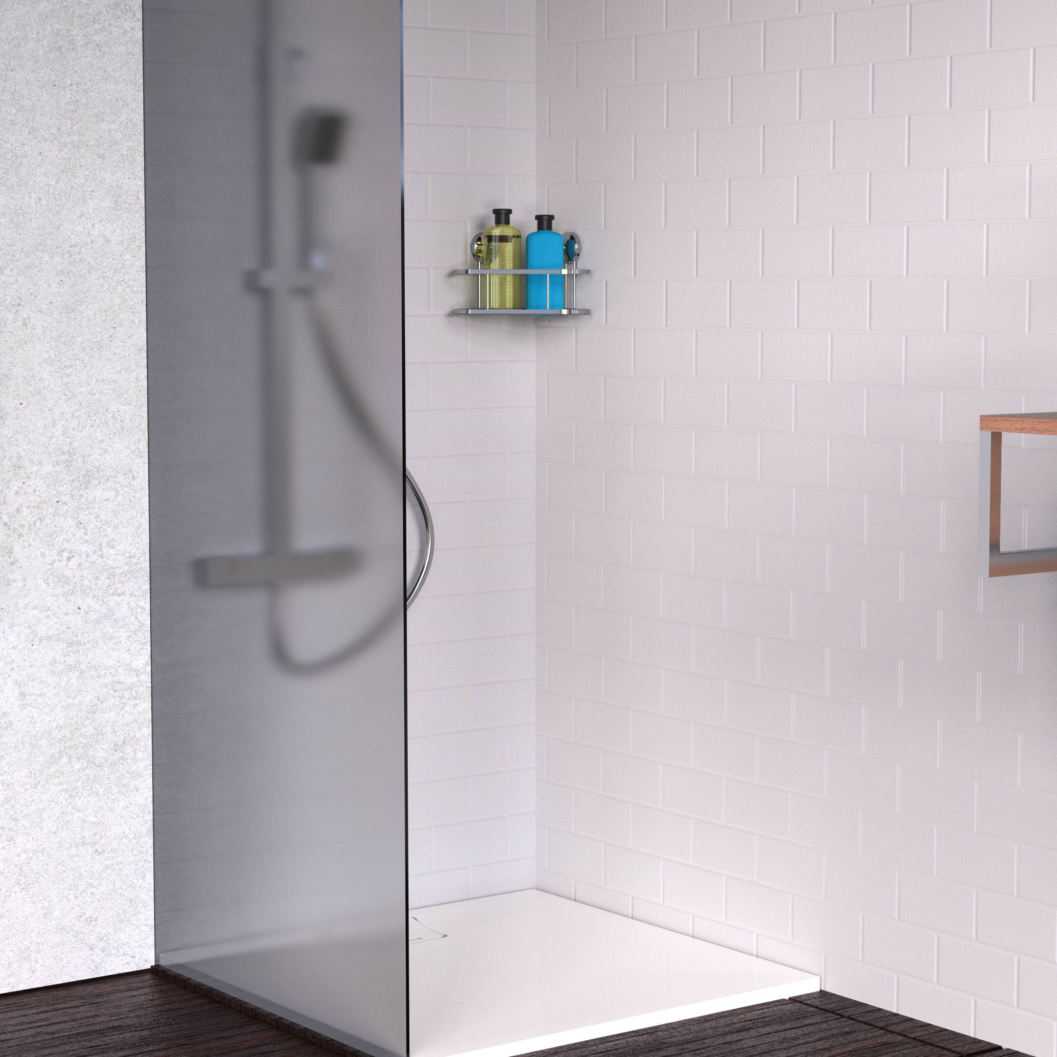 Duschablage, Chrom, zum Schrauben und Kleben